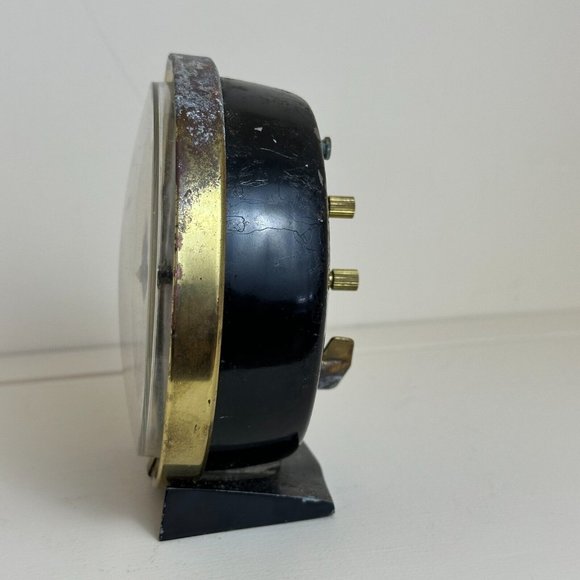 SOLD Vintage MCM Westclox Big Ben Black Gold Wind Up Round Shape Alarm Clock - Picture 2 of 16